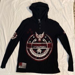 American Fighter Hooded Long Sleeve Shirt